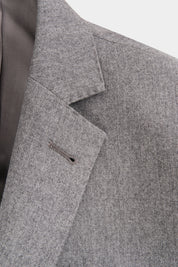 Fine Lapel Flannel Suit - Light Grey 