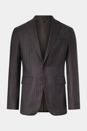 Costume en laine à rayures - Gris Anthracite
