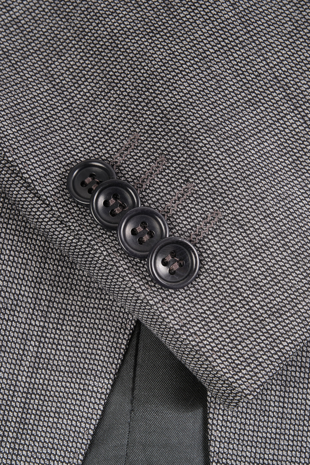 Basketweave Wool Suit - Medium Grey