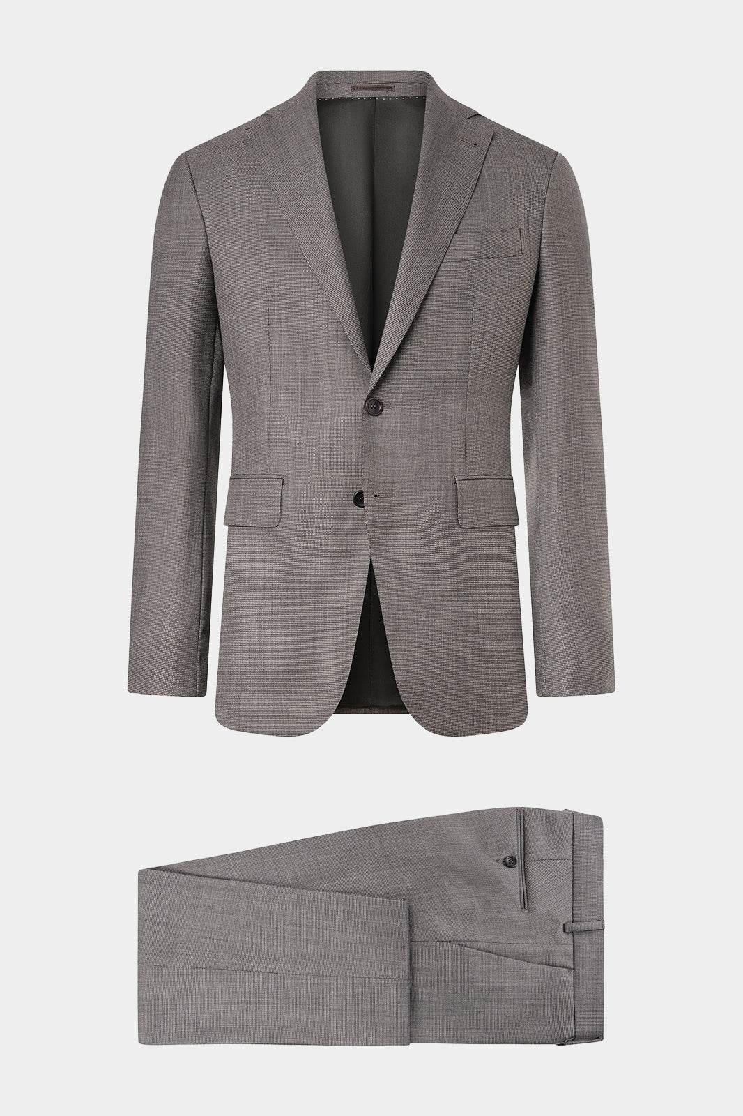 Basketweave Wool Suit - Medium Grey