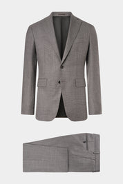 Basketweave Wool Suit - Medium Grey