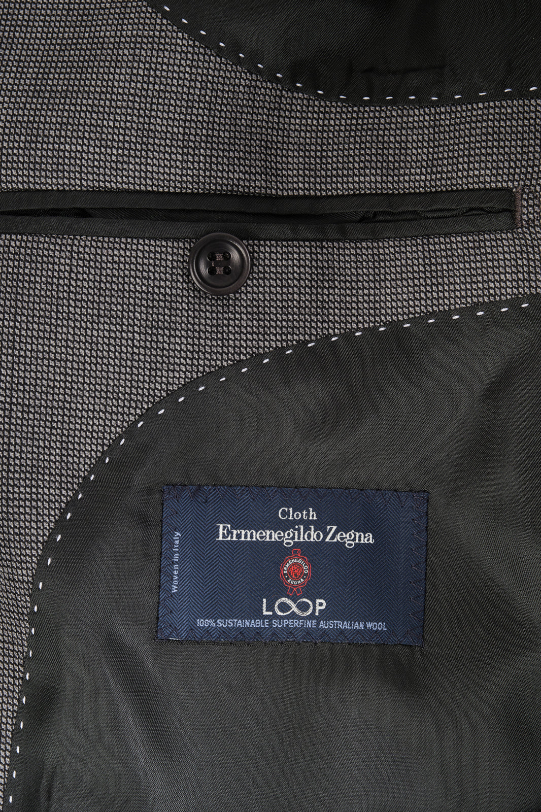Basketweave Wool Suit - Medium Grey
