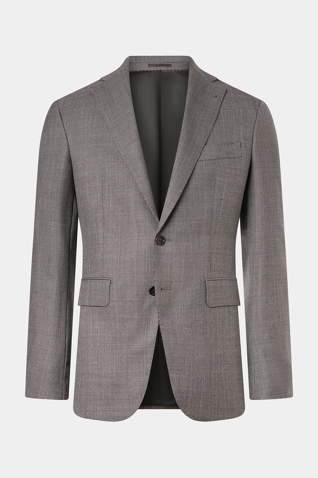 Basketweave Wool Suit - Medium Grey
