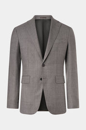 Basketweave Wool Suit - Medium Grey