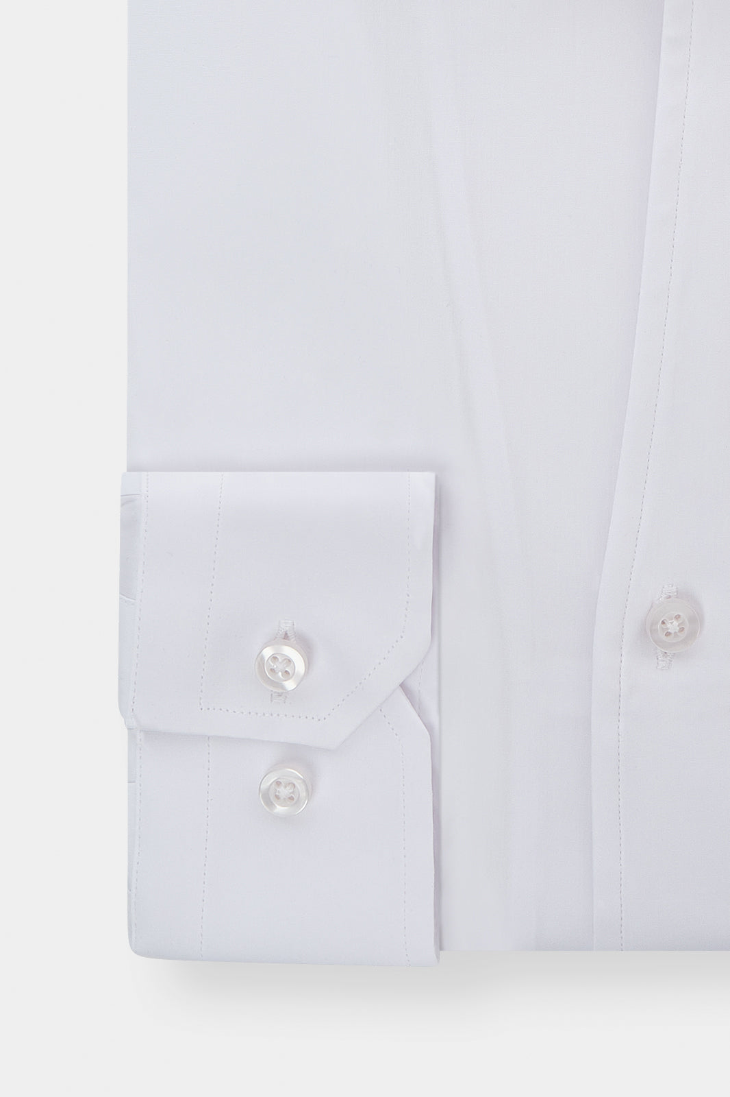 Chemise col indien non cintré en confort - Blanche