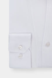 Chemise col indien non cintré en confort - Blanche