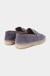 Espadrille en peau - Grise