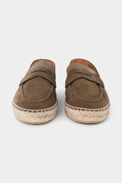 Espadrille en peau - Kaki