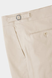 Cotton 1-ply drawstring pants - Beige - check by Dorit