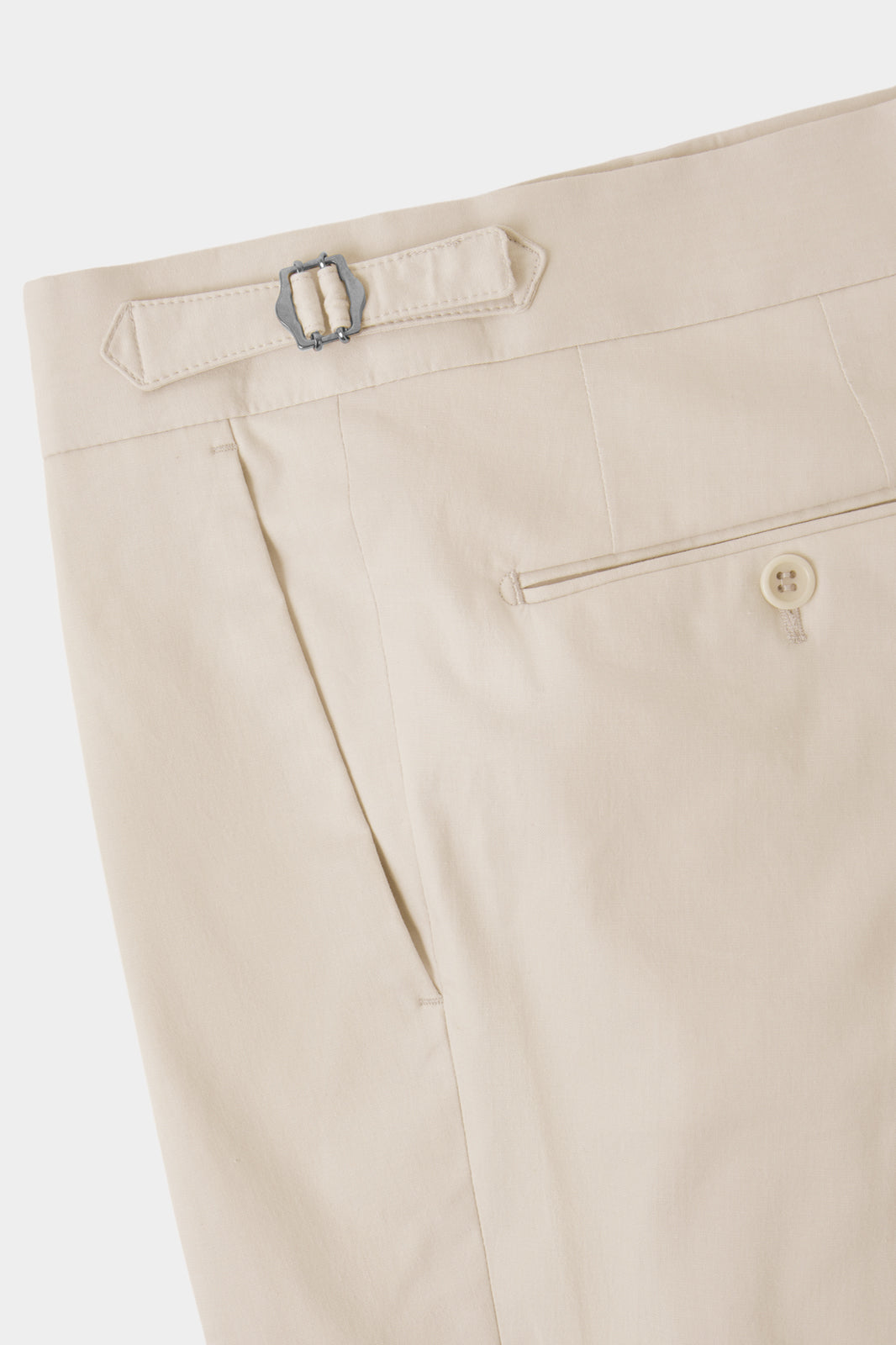 Pantalon en coton à patte de serrage pli Beige - Main Image