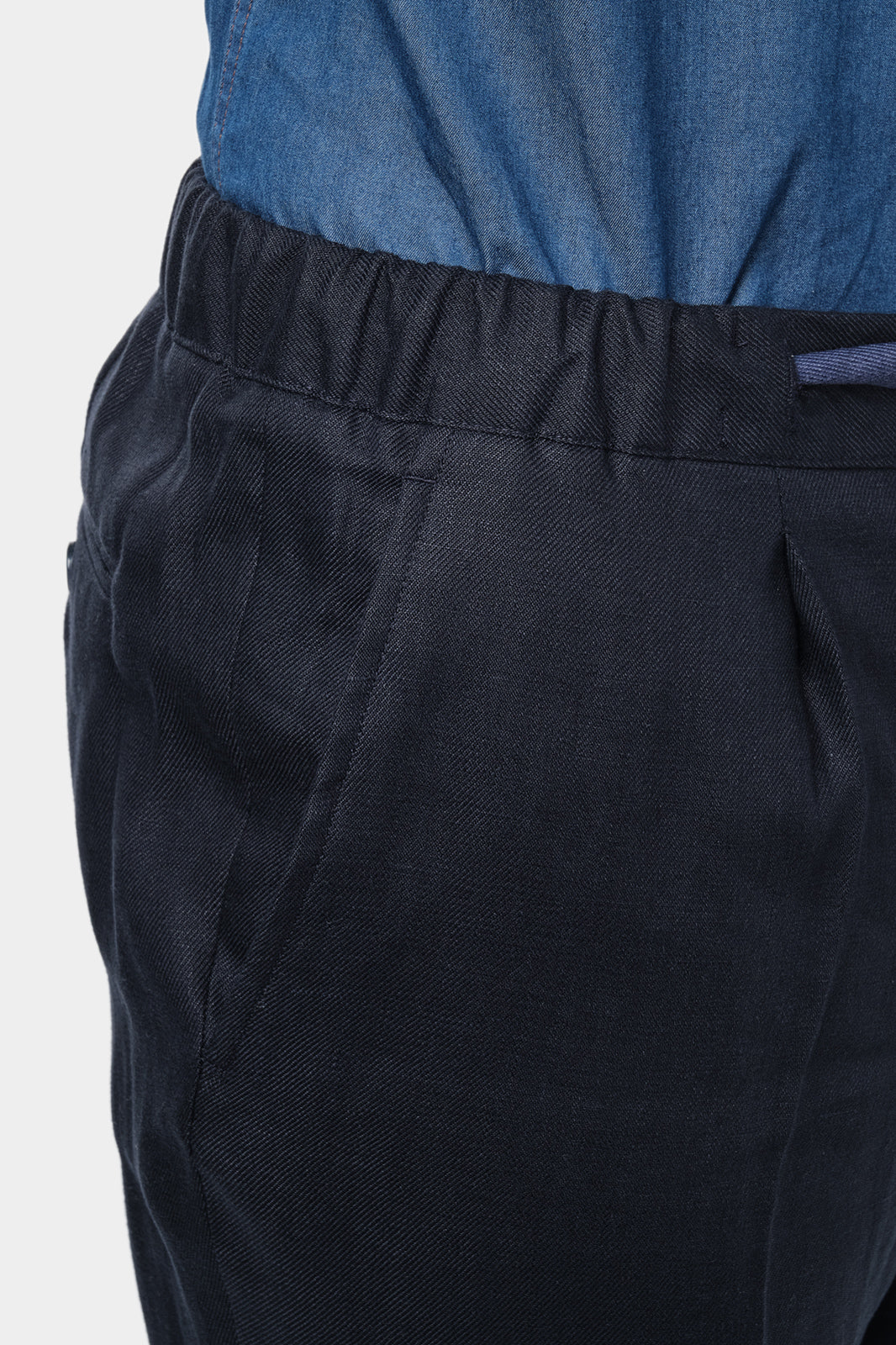 Linen jogging pants - Navy