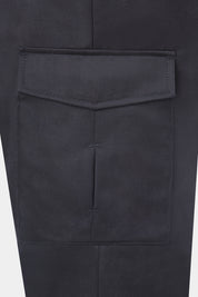 Stretch wool cargo pants - Navy
