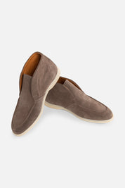 Boots en veau velours - Taupe